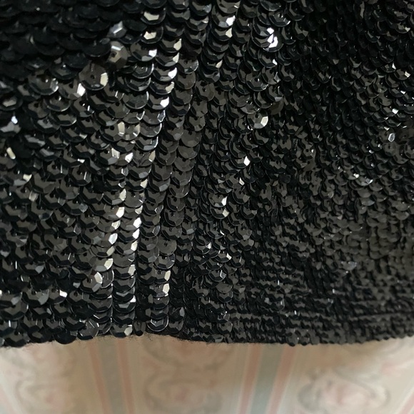 VTG 1950’S SHIMMERING Sequin Cardigan Sweater Small MED BLACK Embellished - Picture 13 of 15